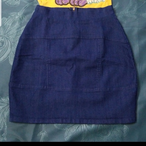 Vintage Dresses & Skirts - Cute VTG Dark Wash Jean Skirt